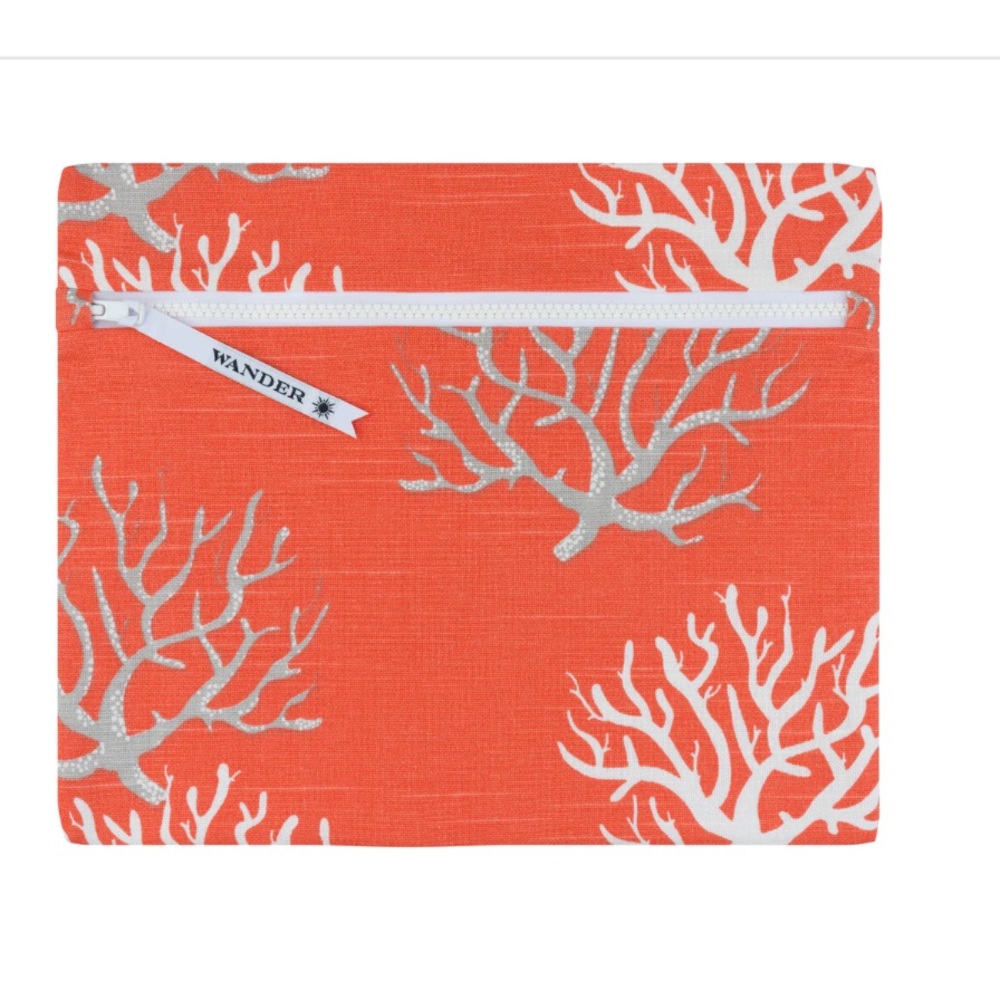 To the Sea Wander Coral Reef Wet Bag in Orange and White